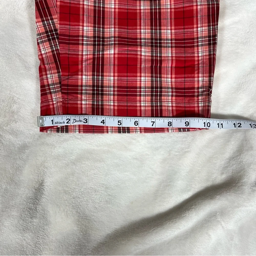 New York & Company Manhattan Chino Women’s Red Plaid Shorts Size 12
